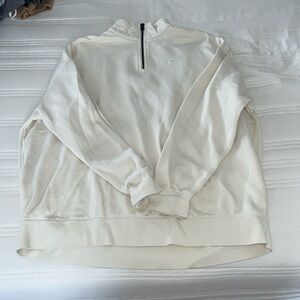 Medium Cream Nike Cotton Quarter Zip